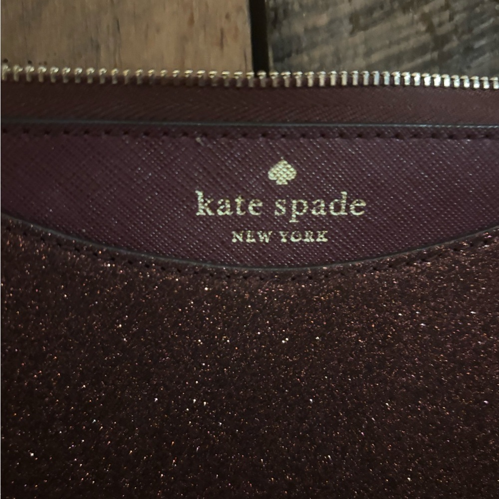 Kate Spade New York Burgundy Glitter Crossbody Messenger Bag - Picture 4 of 8